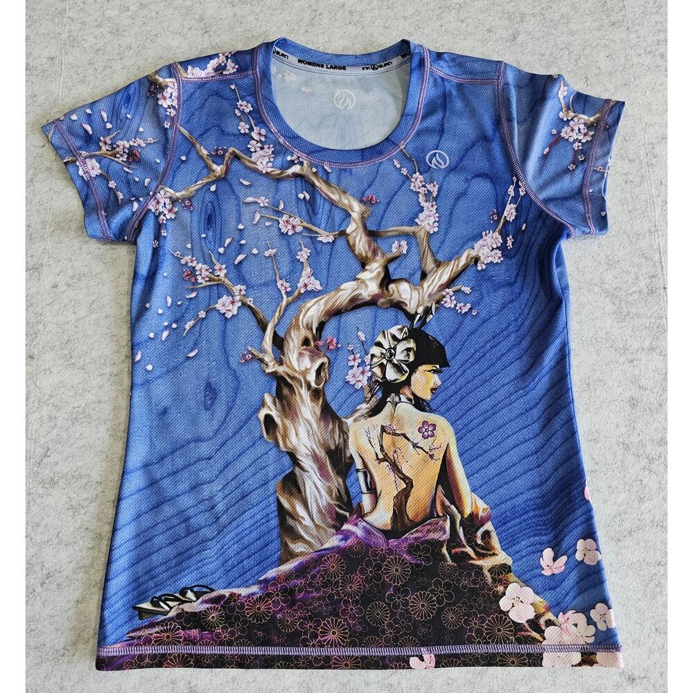 INKnBURN Sakura Tech Shirt, Sports T Shirt,  Womens Sz L